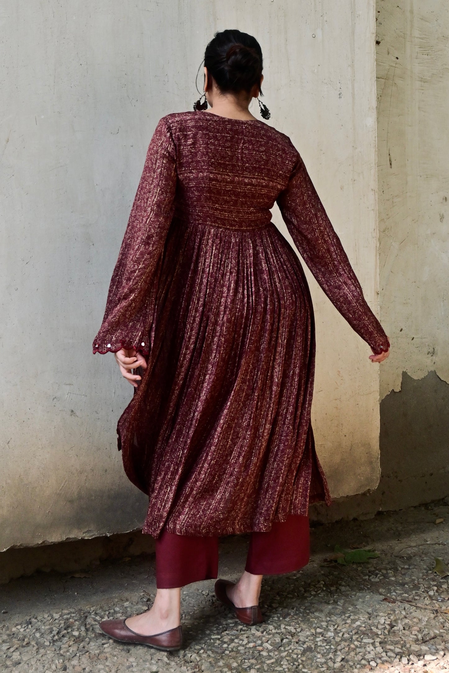 Burgundy Bloom Suit Set