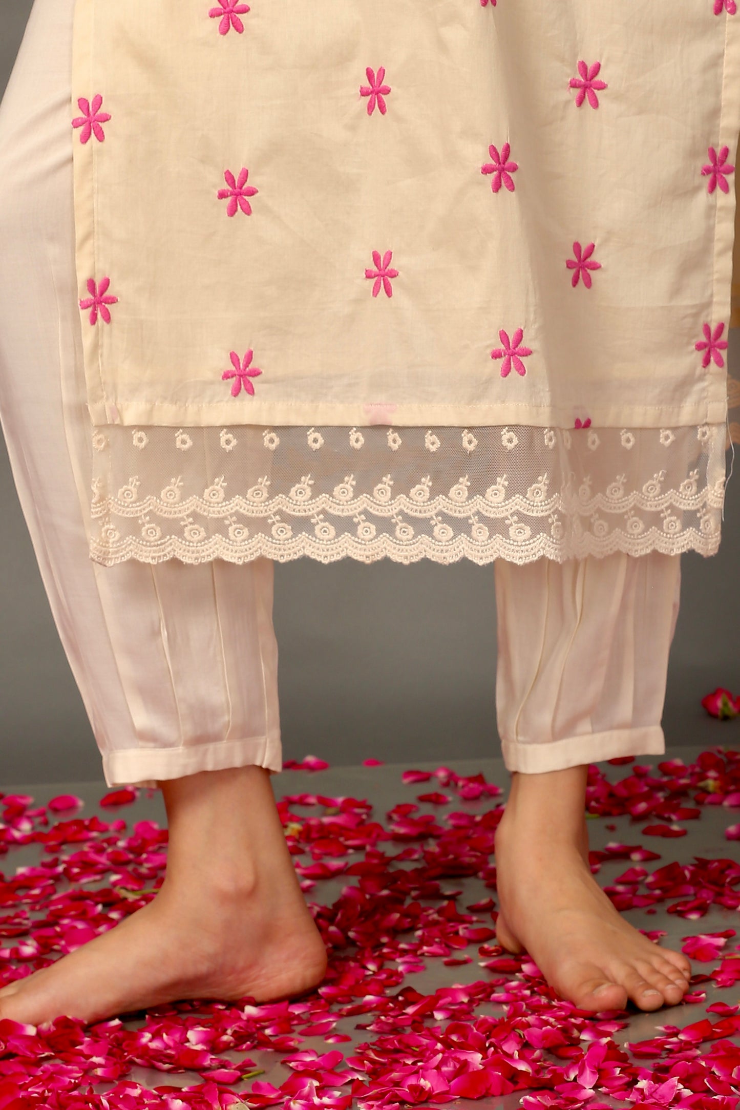 Pink Meadow Kurta (Only Kurta)