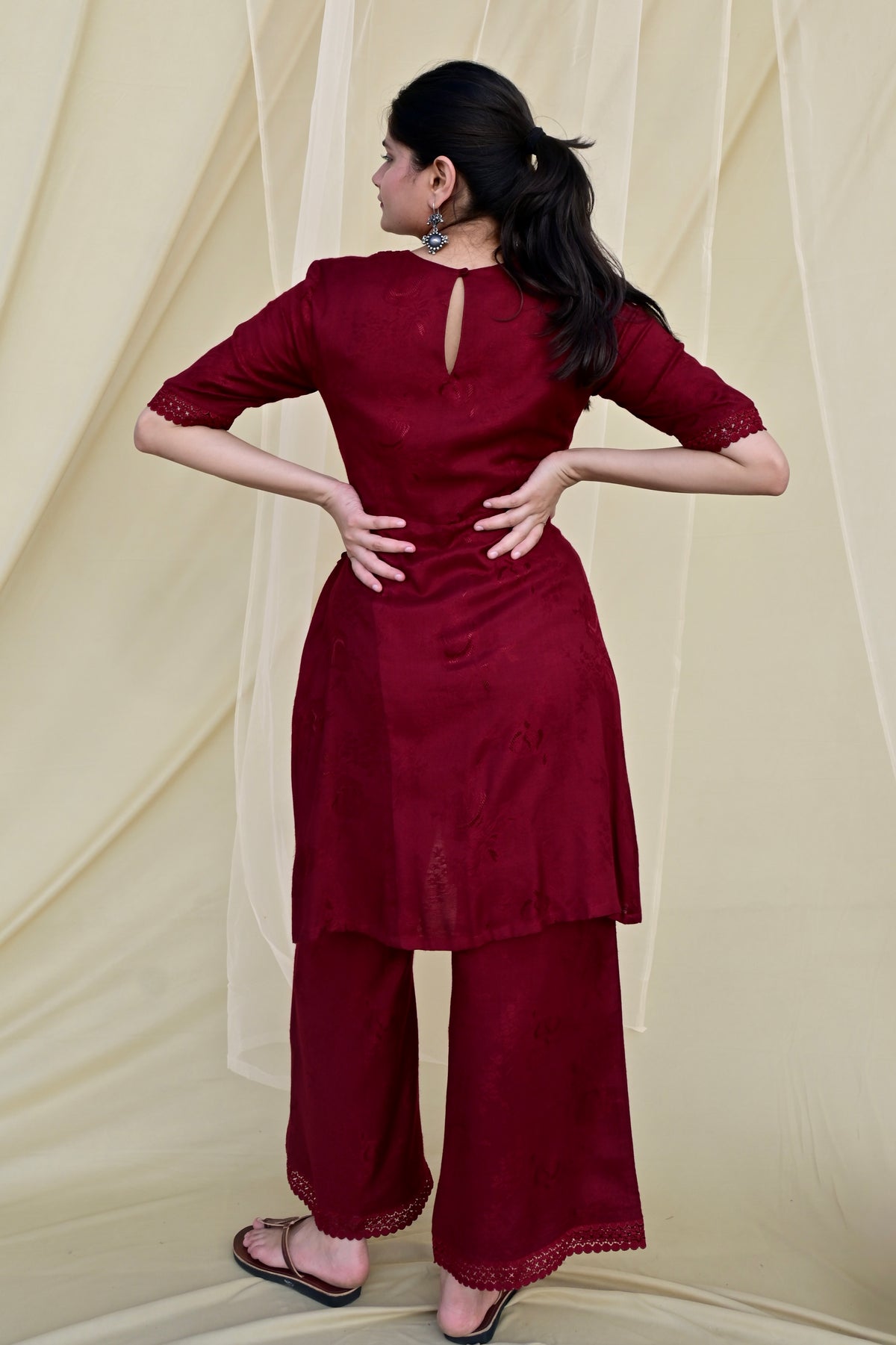 Velvet Rose Side Slit Set