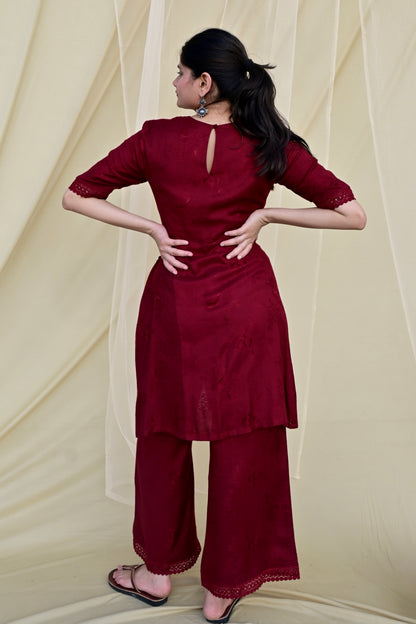 Velvet Rose Side Slit Set