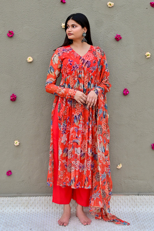 Narangi bloom kurta (Only Kurta)
