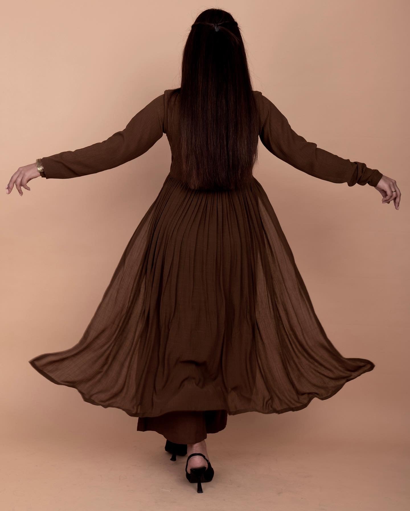Caramel Brown Alia High Slit Kurta Set