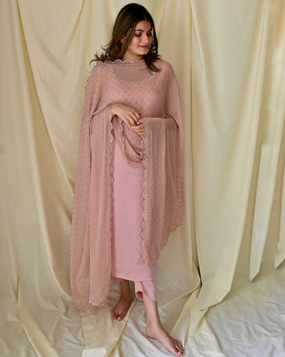 Rose Gold Sleeveless Suit Set