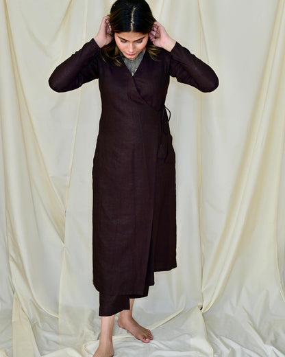 Cocoa Brown Angrakha (Only kurta)