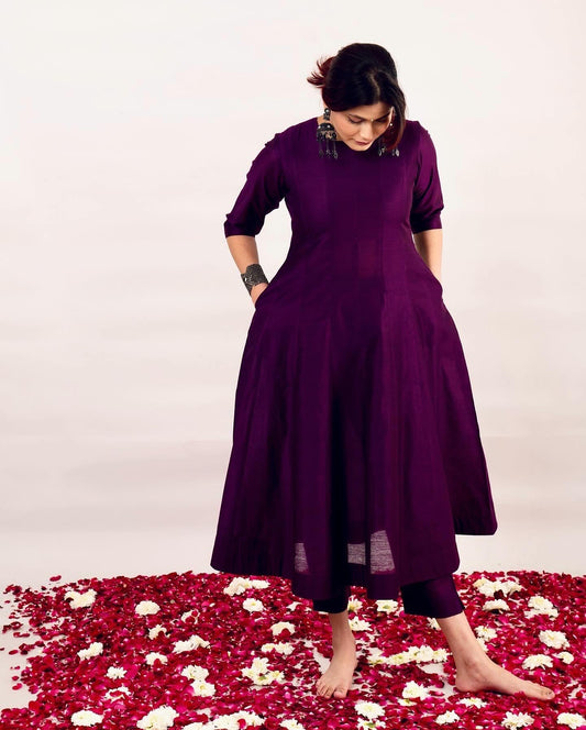 Purple Kalidar Kurta