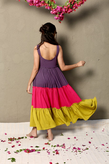 Triple charm long dress