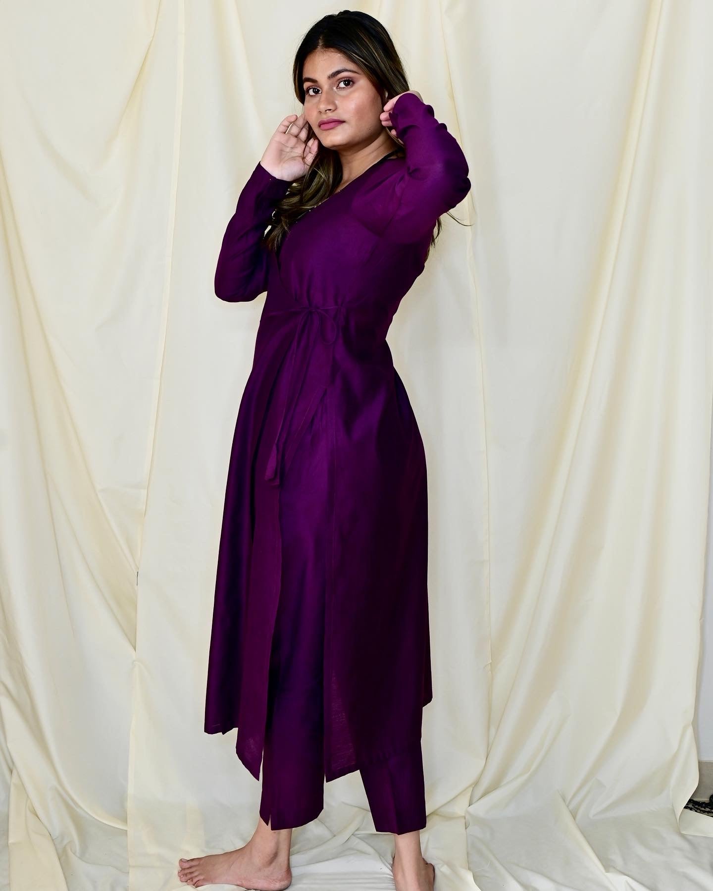 Purple Angrakha Suit Set