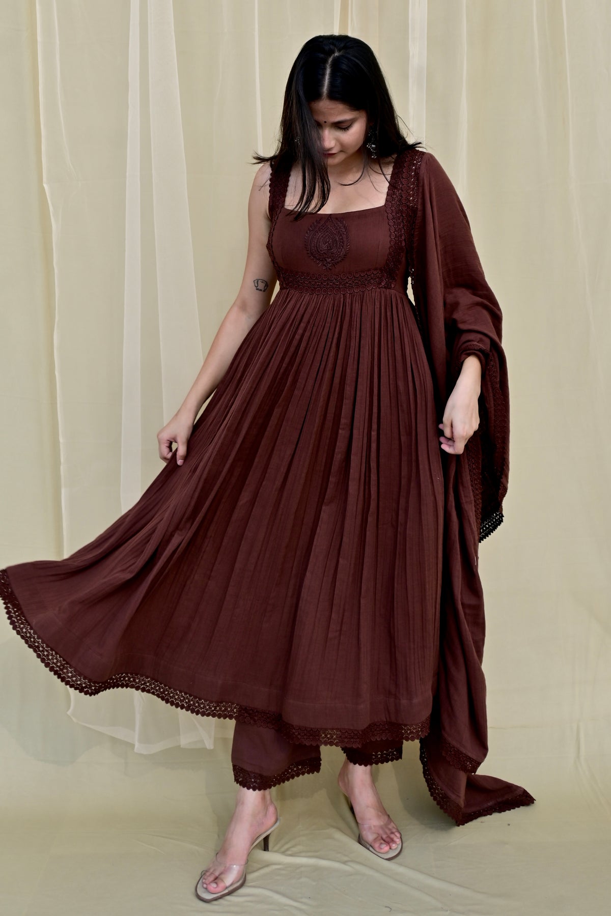 Mocha Muse Suit Set (Flared)