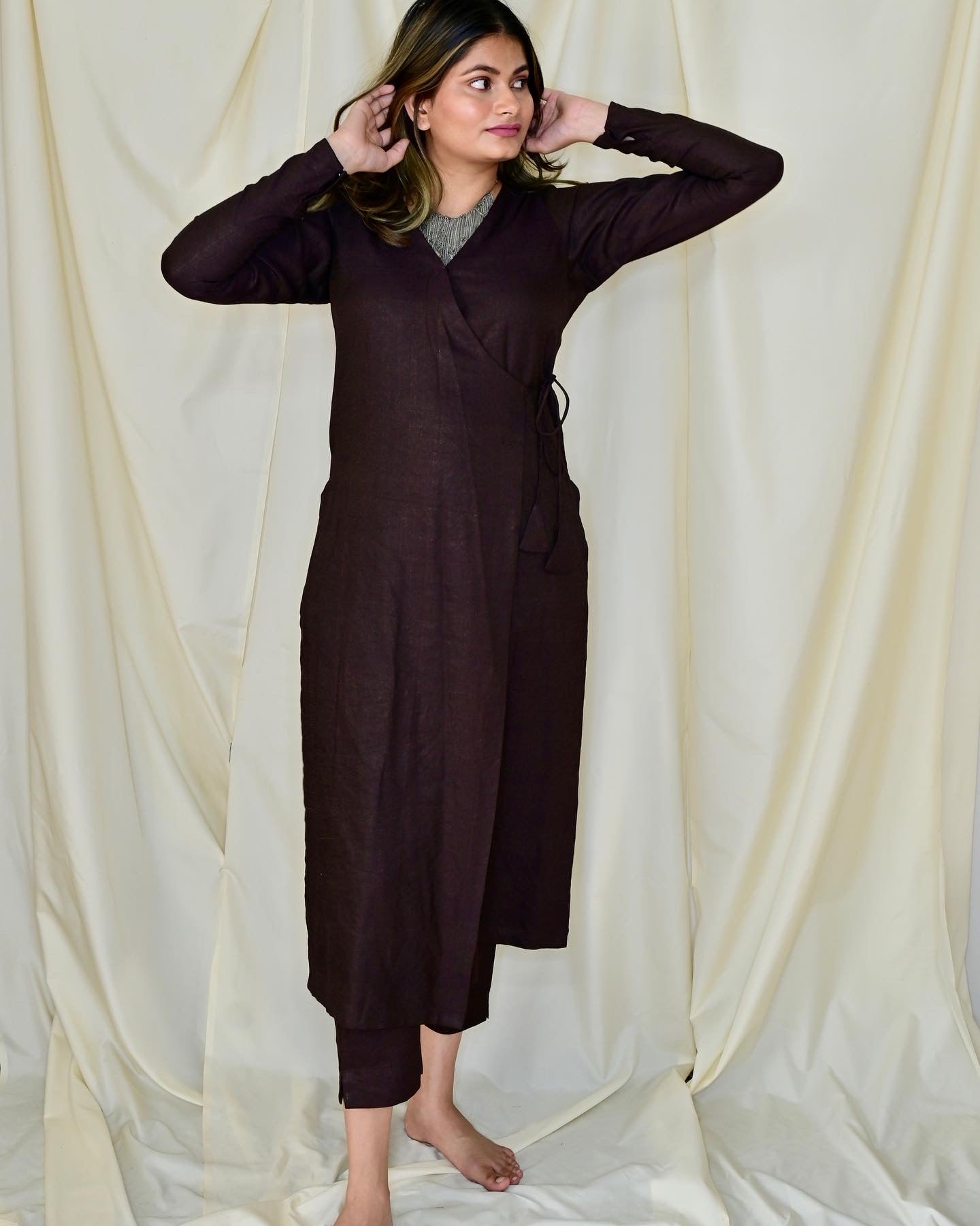 Cocoa Brown Angrakha (Only kurta)