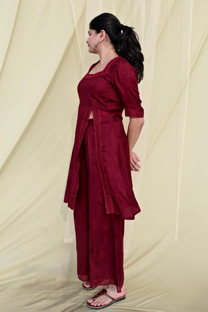 Velvet Rose Side Slit Set