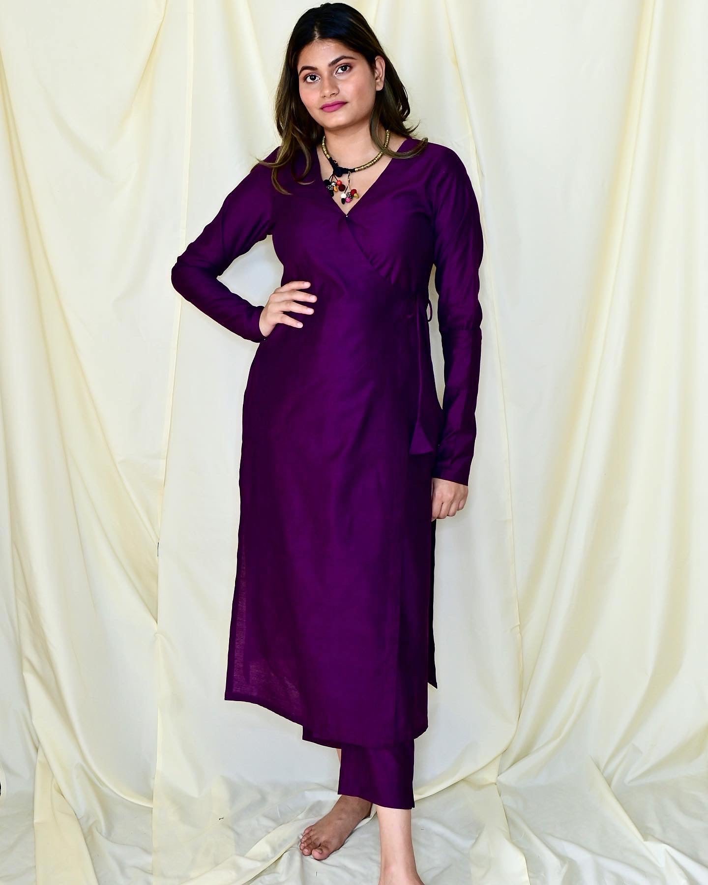 Purple Angrakha Suit Set
