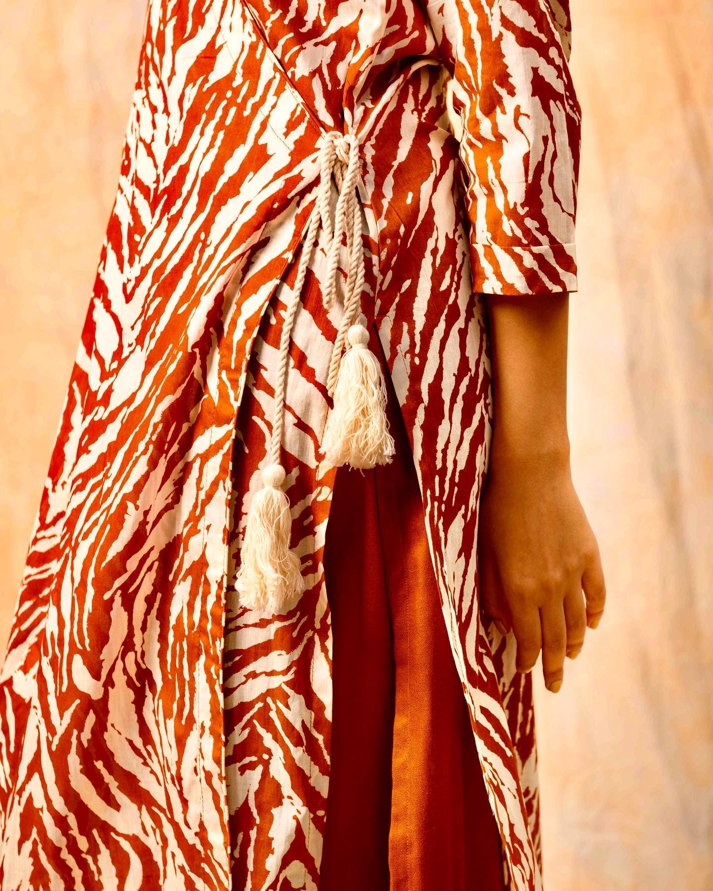 Rust & Off White Angrakha Suit Set