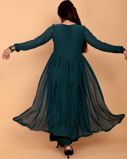 Teal Alia High Slit Kurta