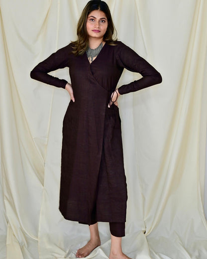 Cocoa Brown Angrakha (Only kurta)