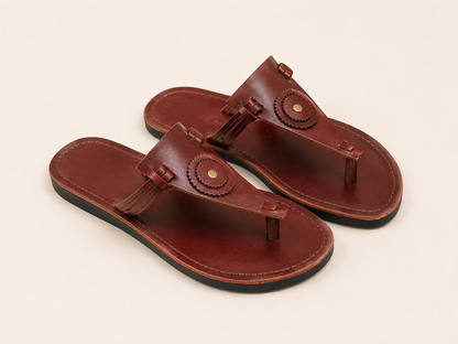 Brown Disc Strap Sandal