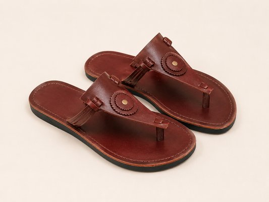 Brown Disc Strap Sandal
