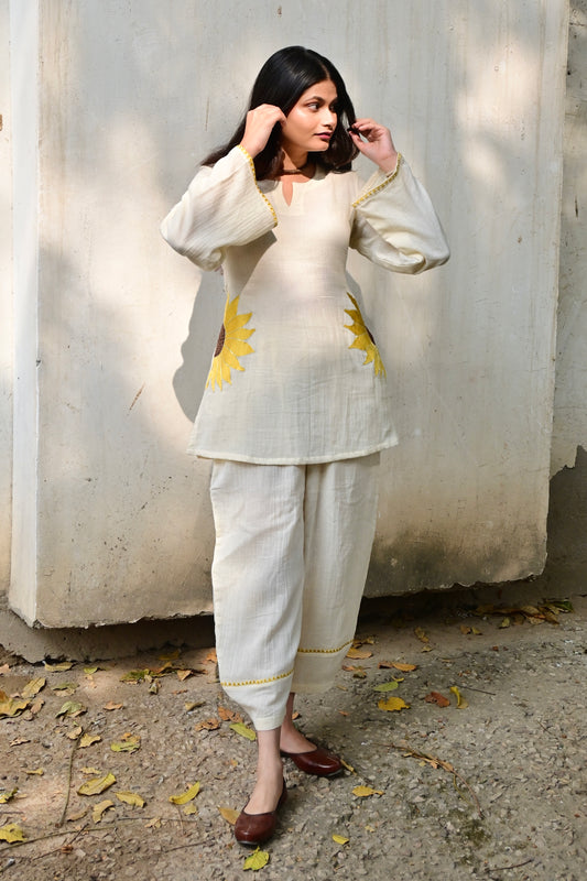 Ivory Sunflower Co-Ord Set