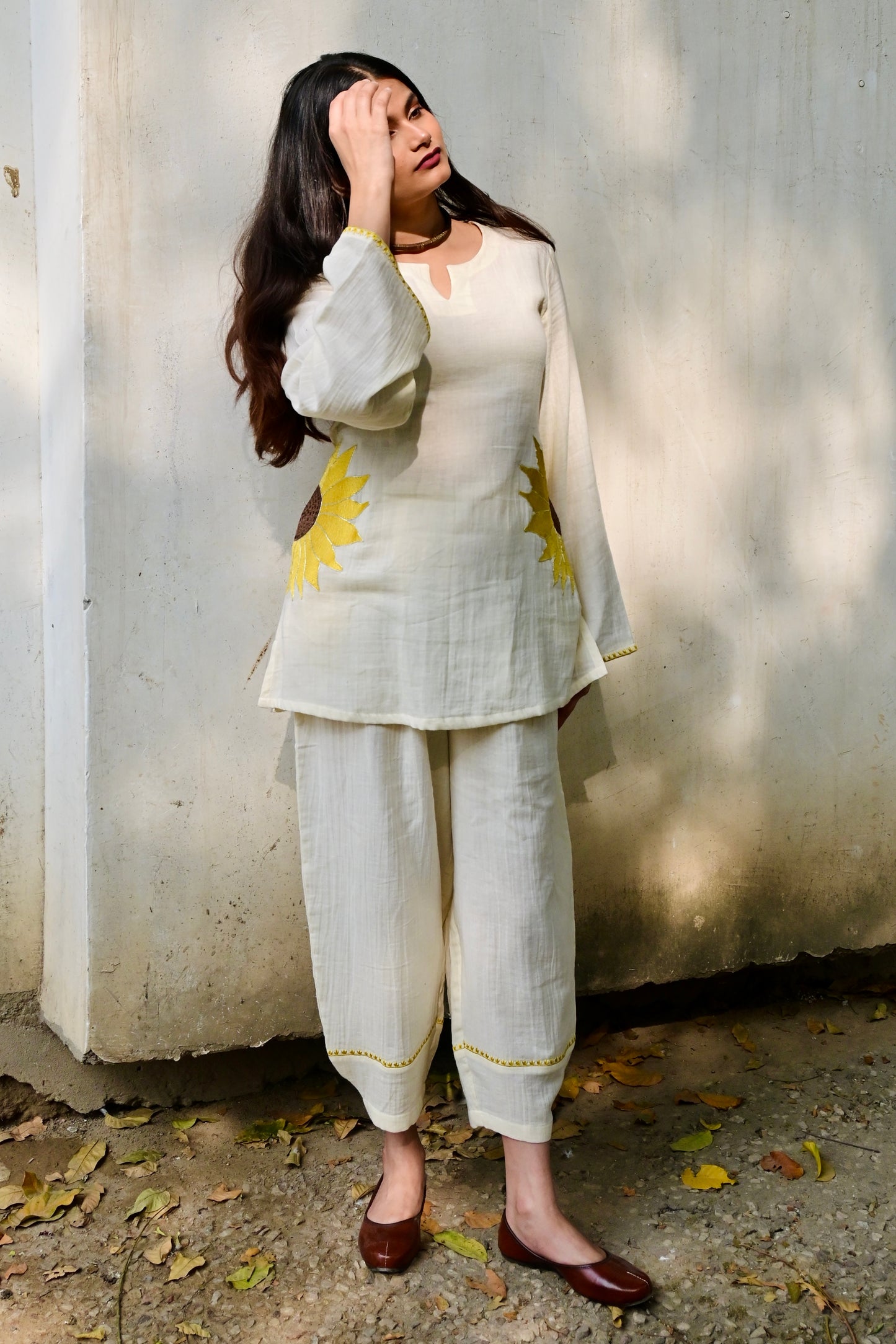 Ivory Sunflower Co-Ord Set