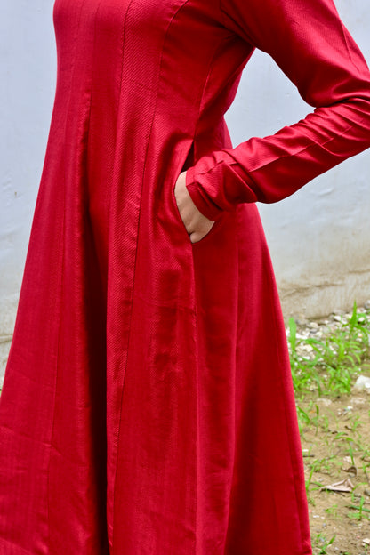 Deep Red Kalidar Suit Set