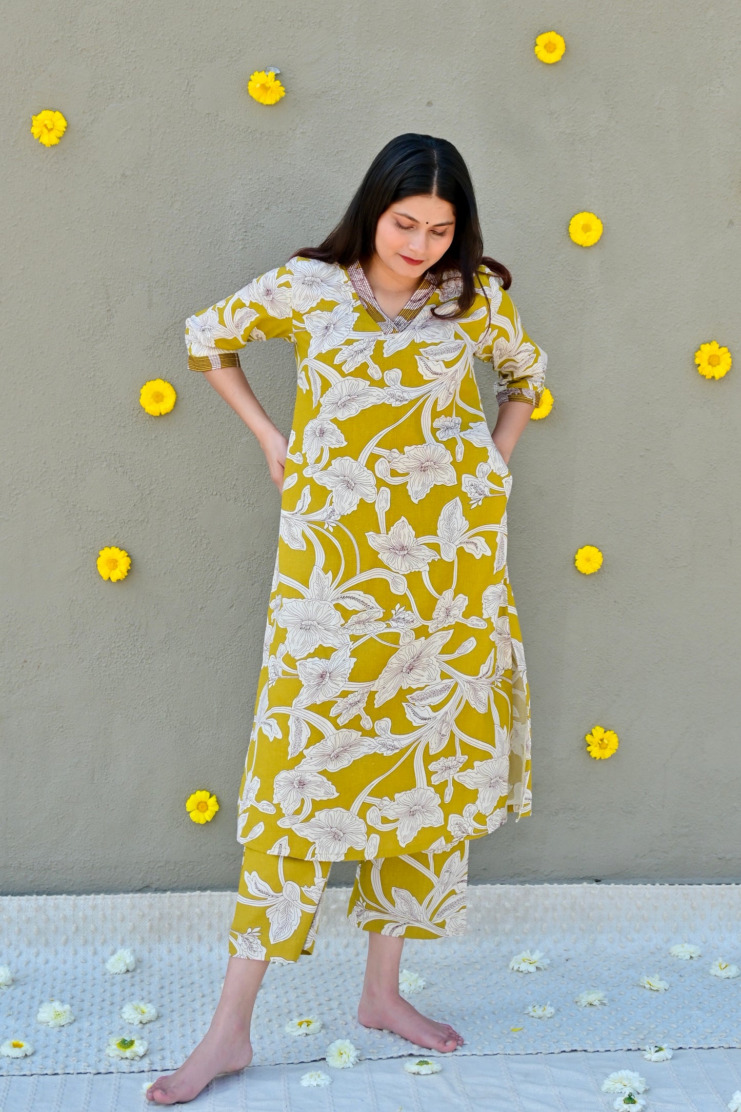 Lemon green printed Co-Ord set