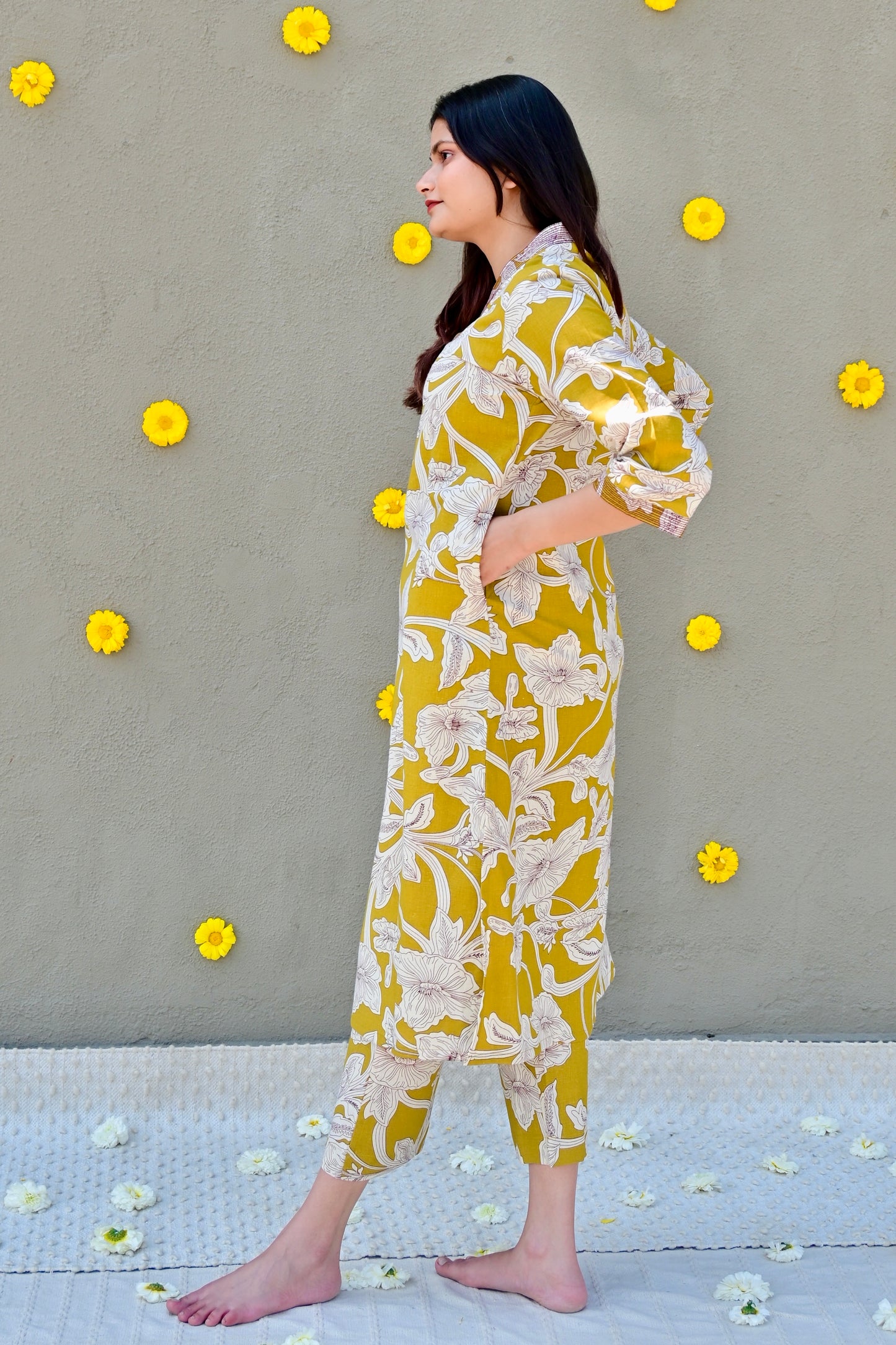 Lemon green printed Co-Ord set