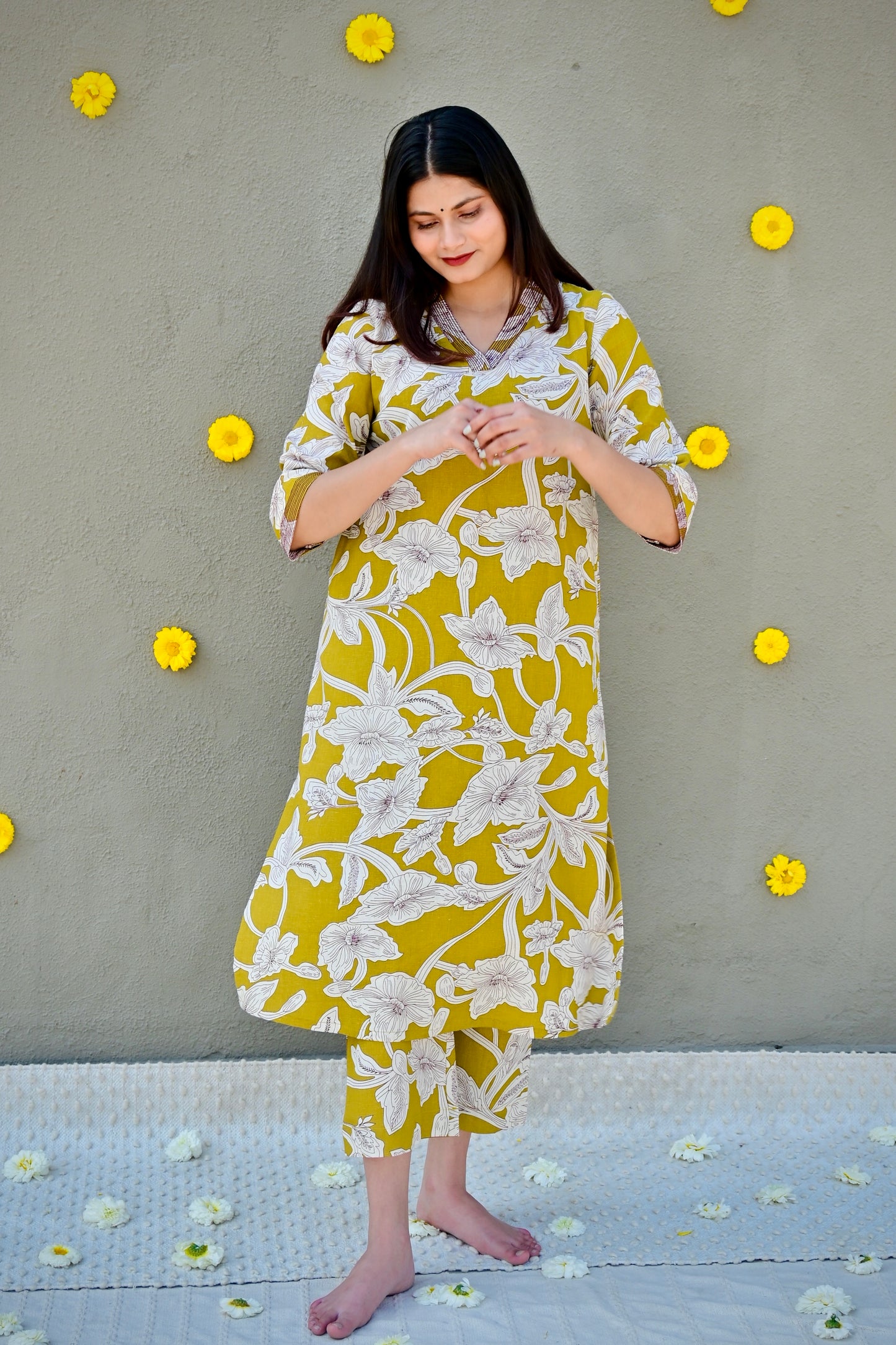 Lemon green printed Co-Ord set