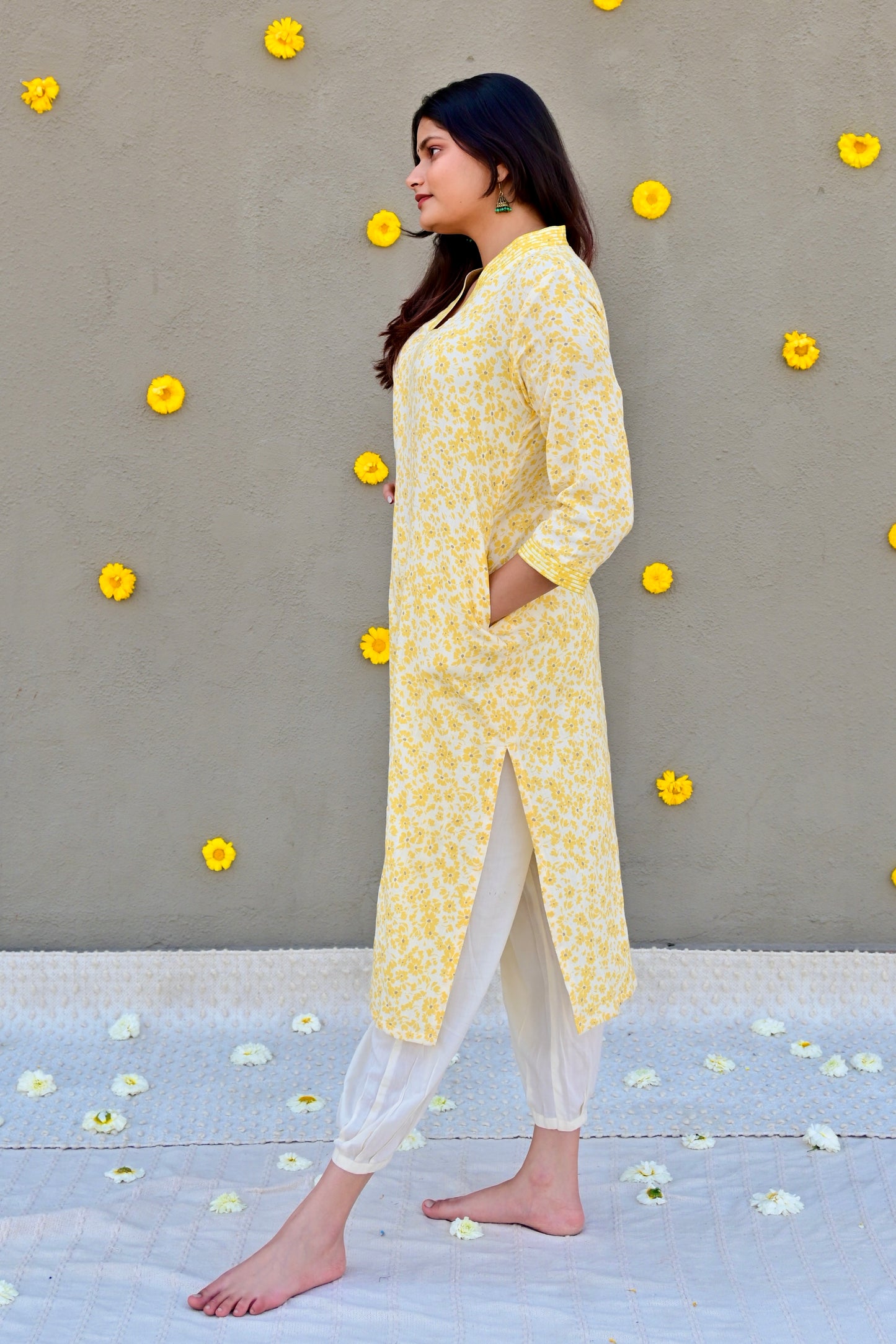 Sunlit bloom cotton kurta set