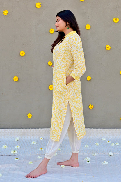 Sunlit bloom cotton kurta set