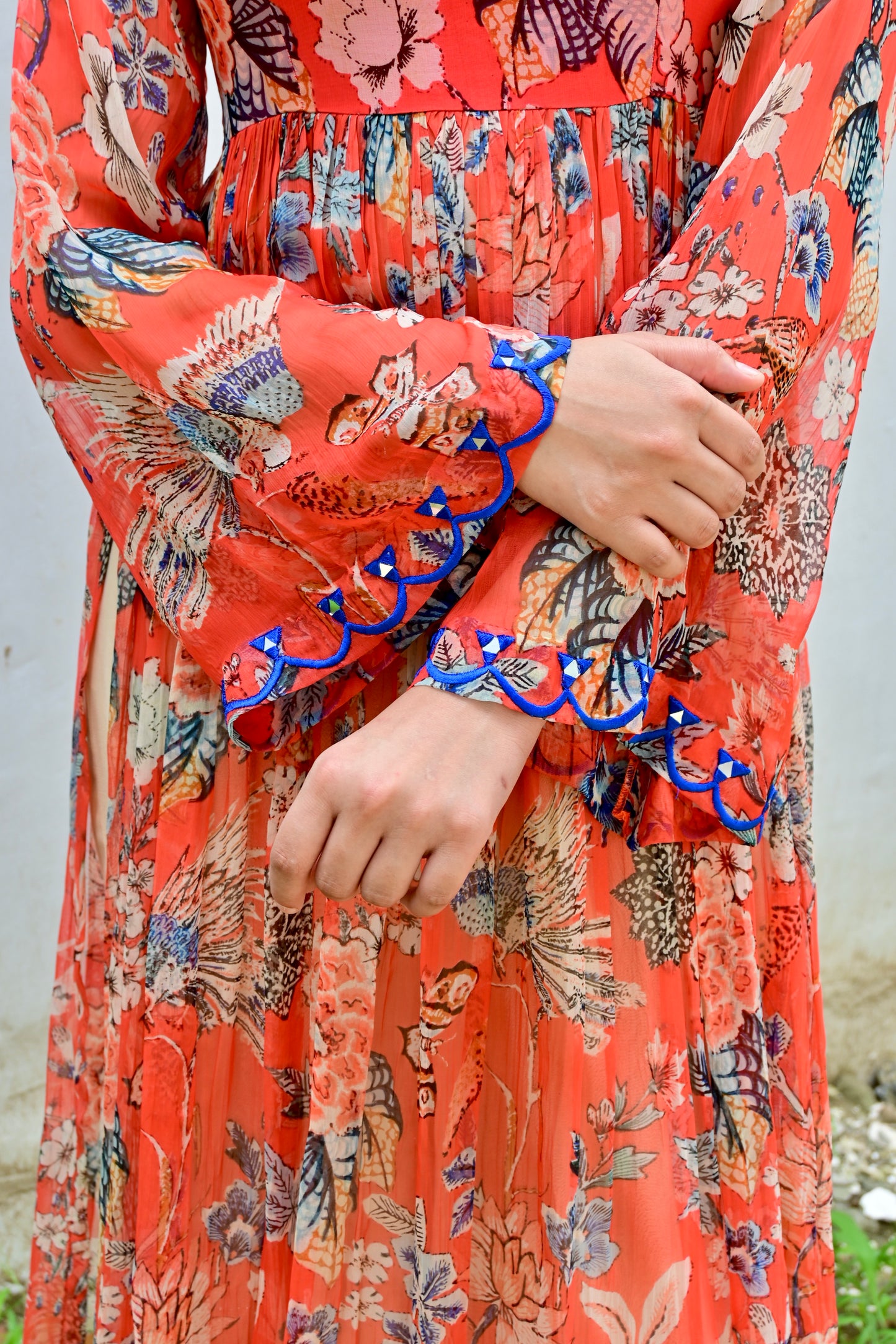 Narangi & beige luxe kurta set