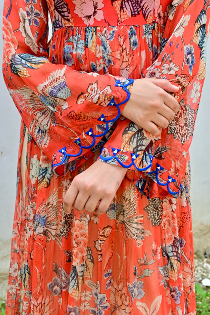 Narangi & beige luxe kurta set