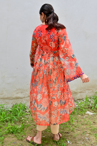 Narangi & beige luxe kurta set