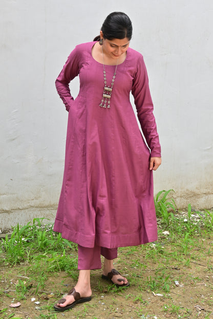 Mauve kalidar kurta set