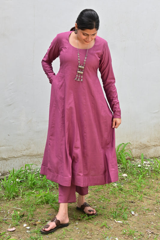 Mauve kalidar kurta (Only Kurta)