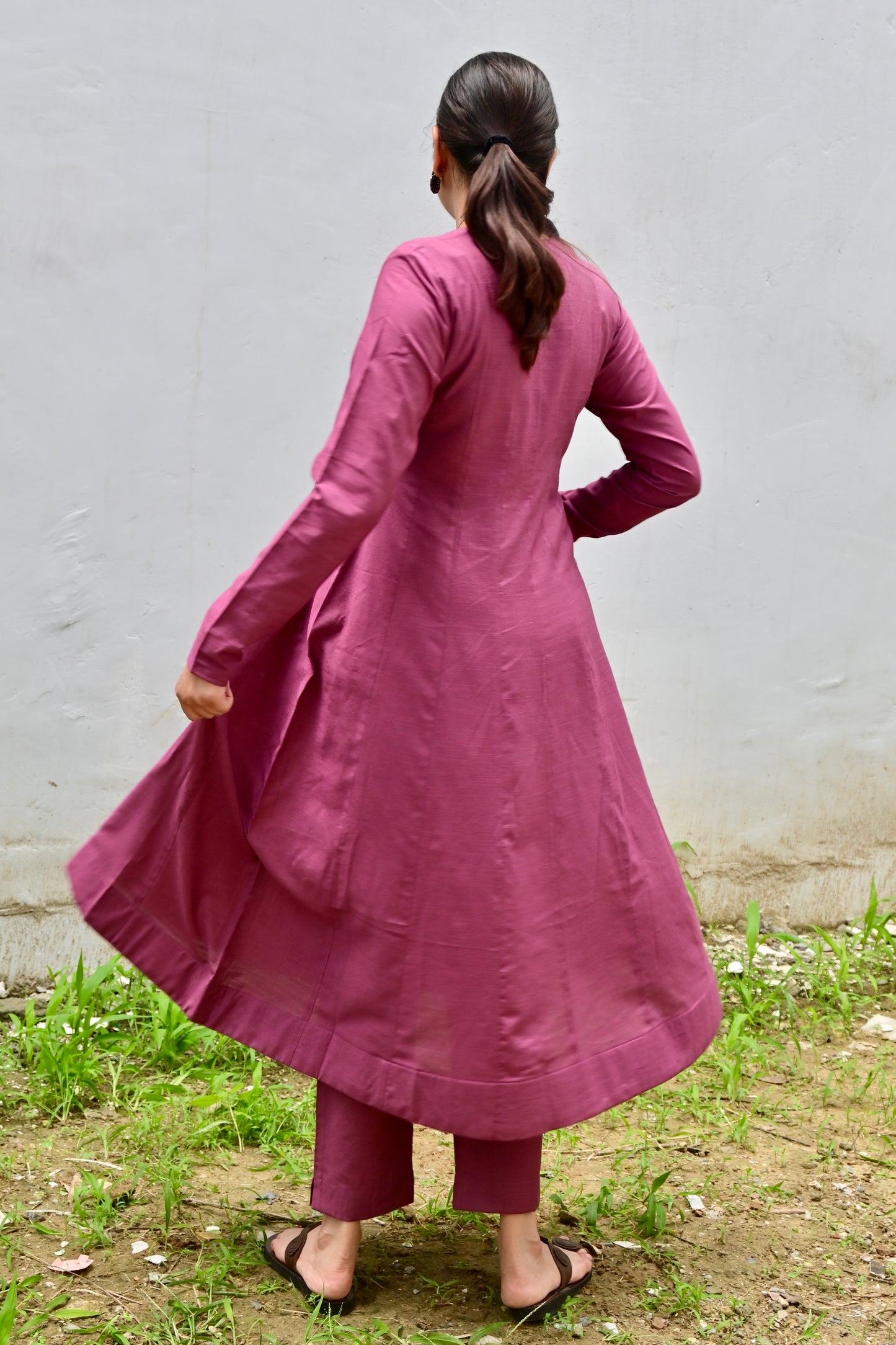 Mauve kalidar kurta set