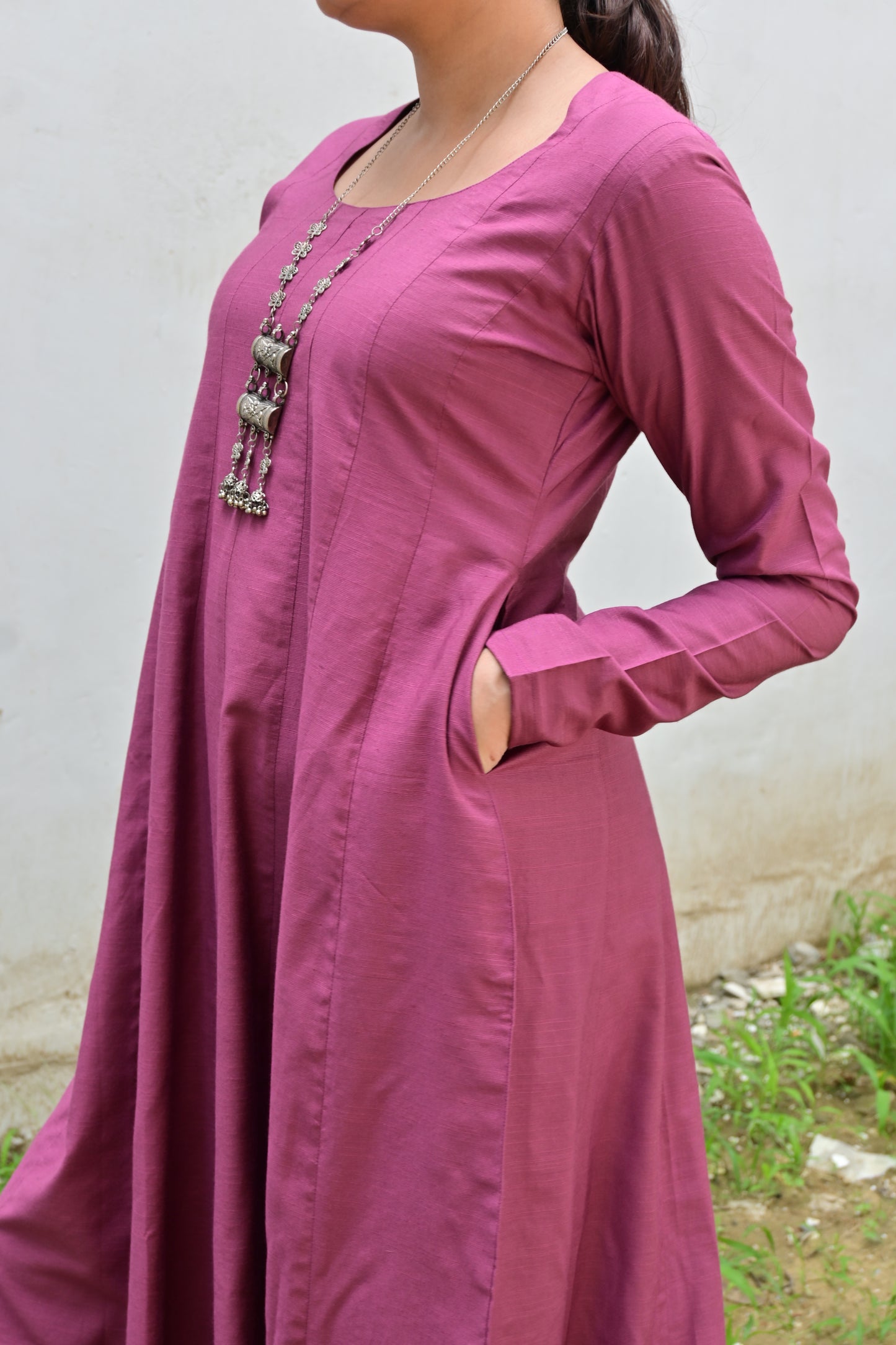 Mauve kalidar kurta set