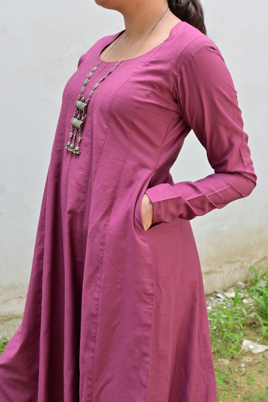 Mauve kalidar kurta set