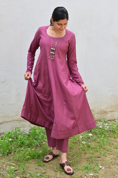Mauve kalidar kurta set