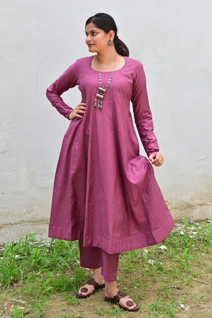 Mauve kalidar kurta set