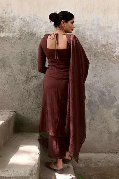 Mocha Muse Full Sleeves Suit Set