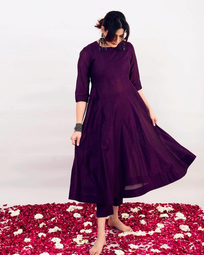 Purple Kalidar Kurta