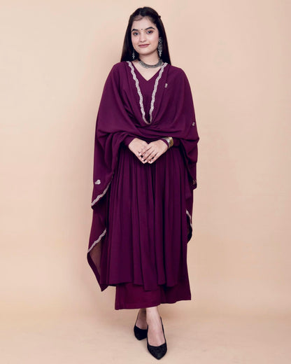 Deep Purple Alia High Slit Kurta