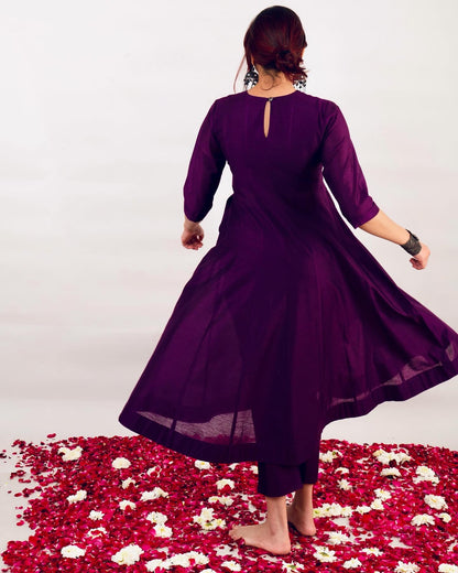 Purple Kalidar Suit Set