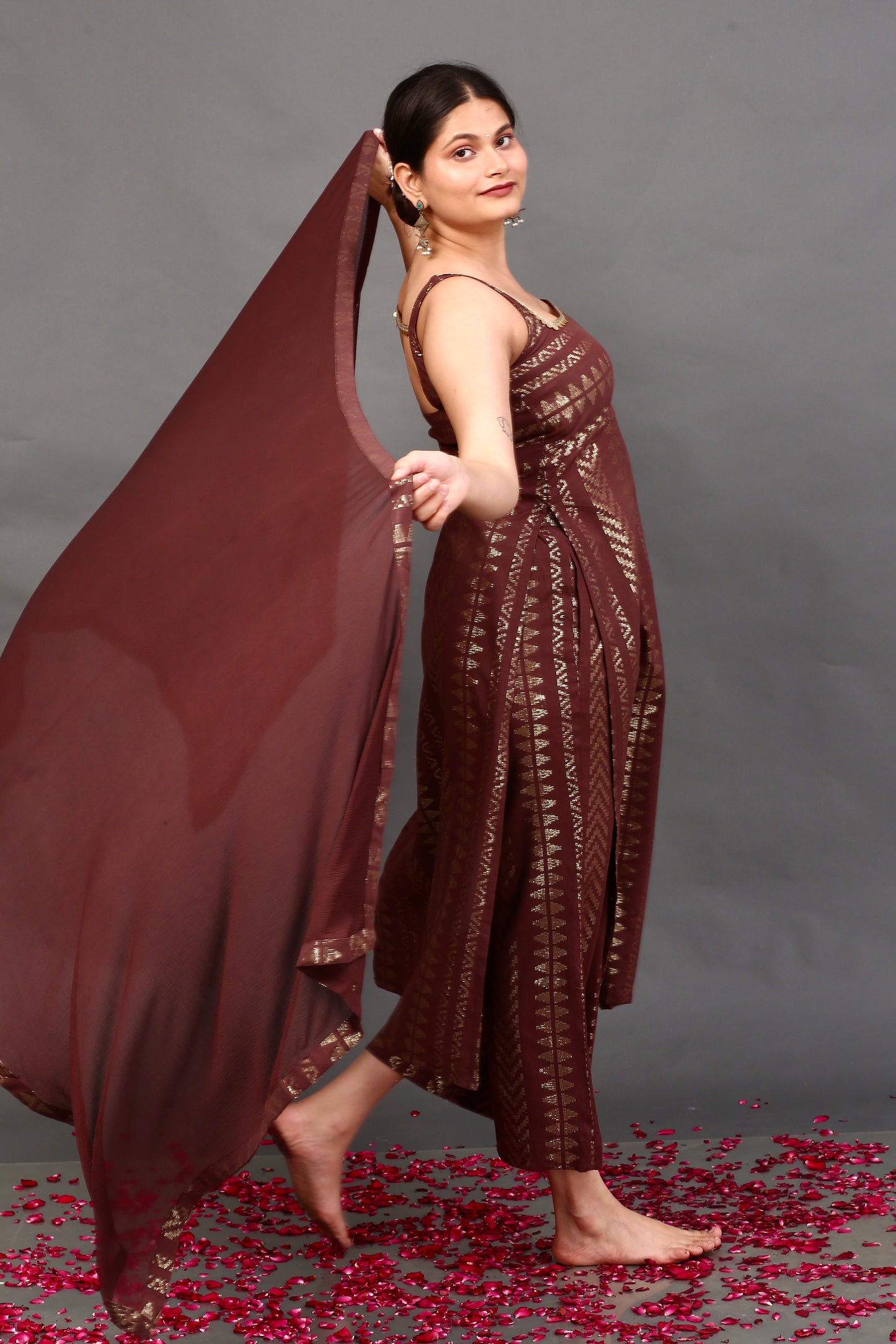 Golden Mocha Suit Set (Sleeveless)