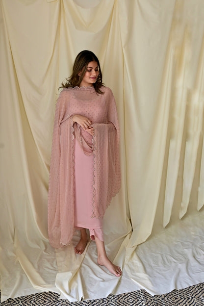 Rose Gold Sleeveless Suit Set