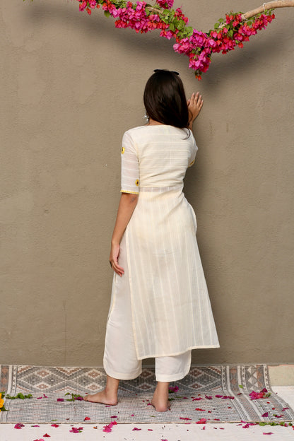 Sunflower off white high lit kurta & palazzo pants