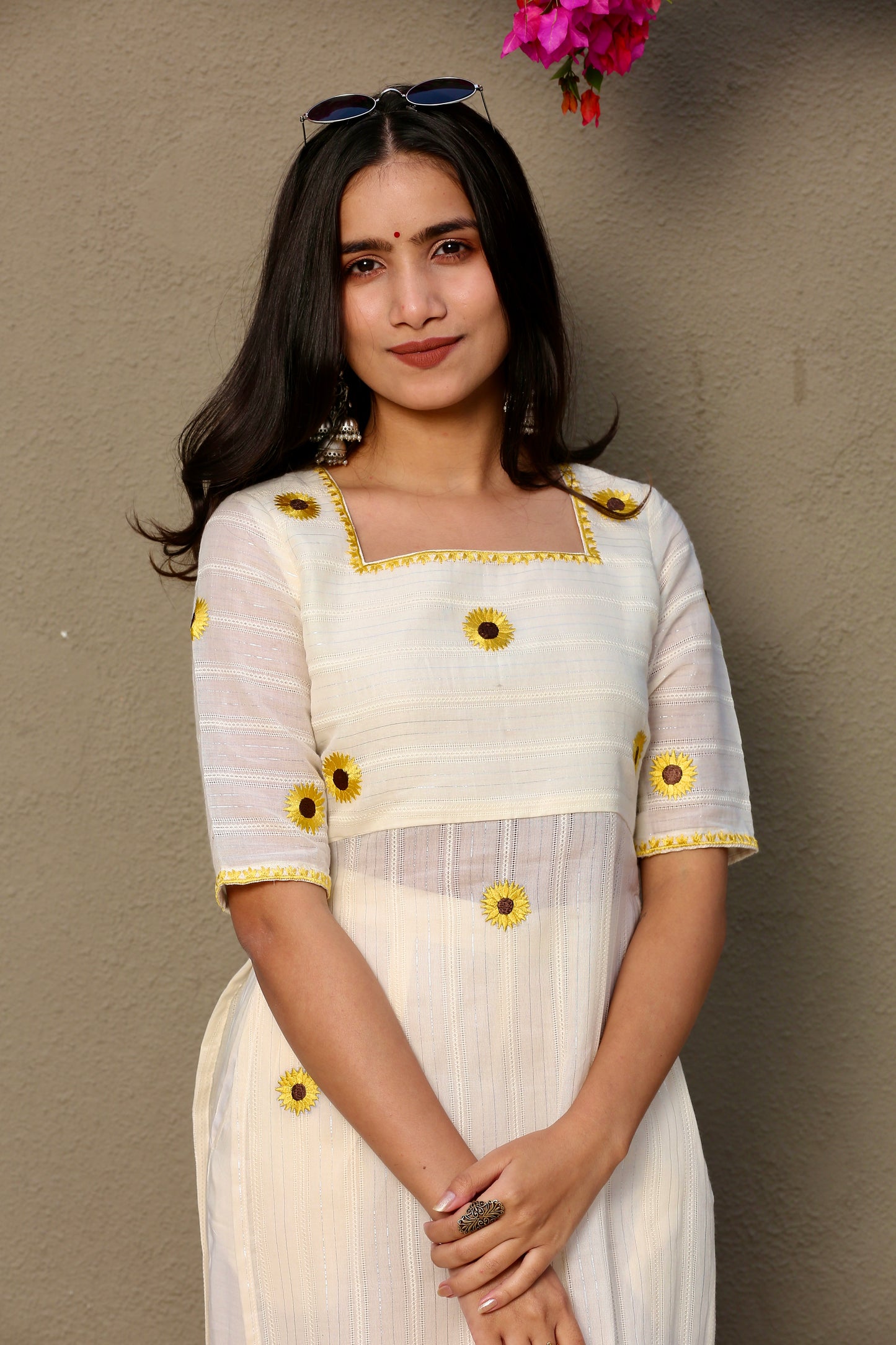 Sunflower off white high lit kurta & palazzo pants