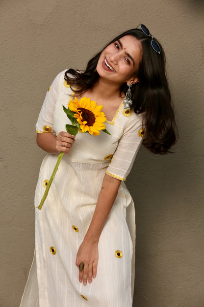 Sunflower off white high lit kurta & palazzo pants