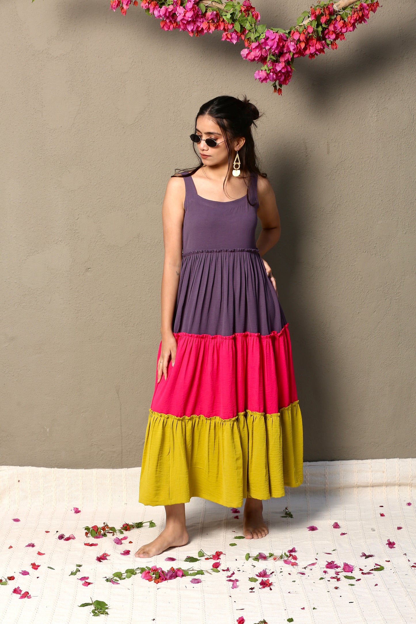 Triple charm long dress