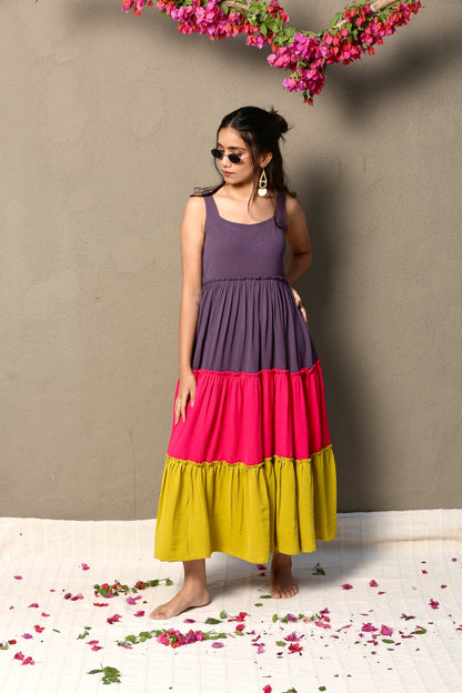 Triple charm long dress