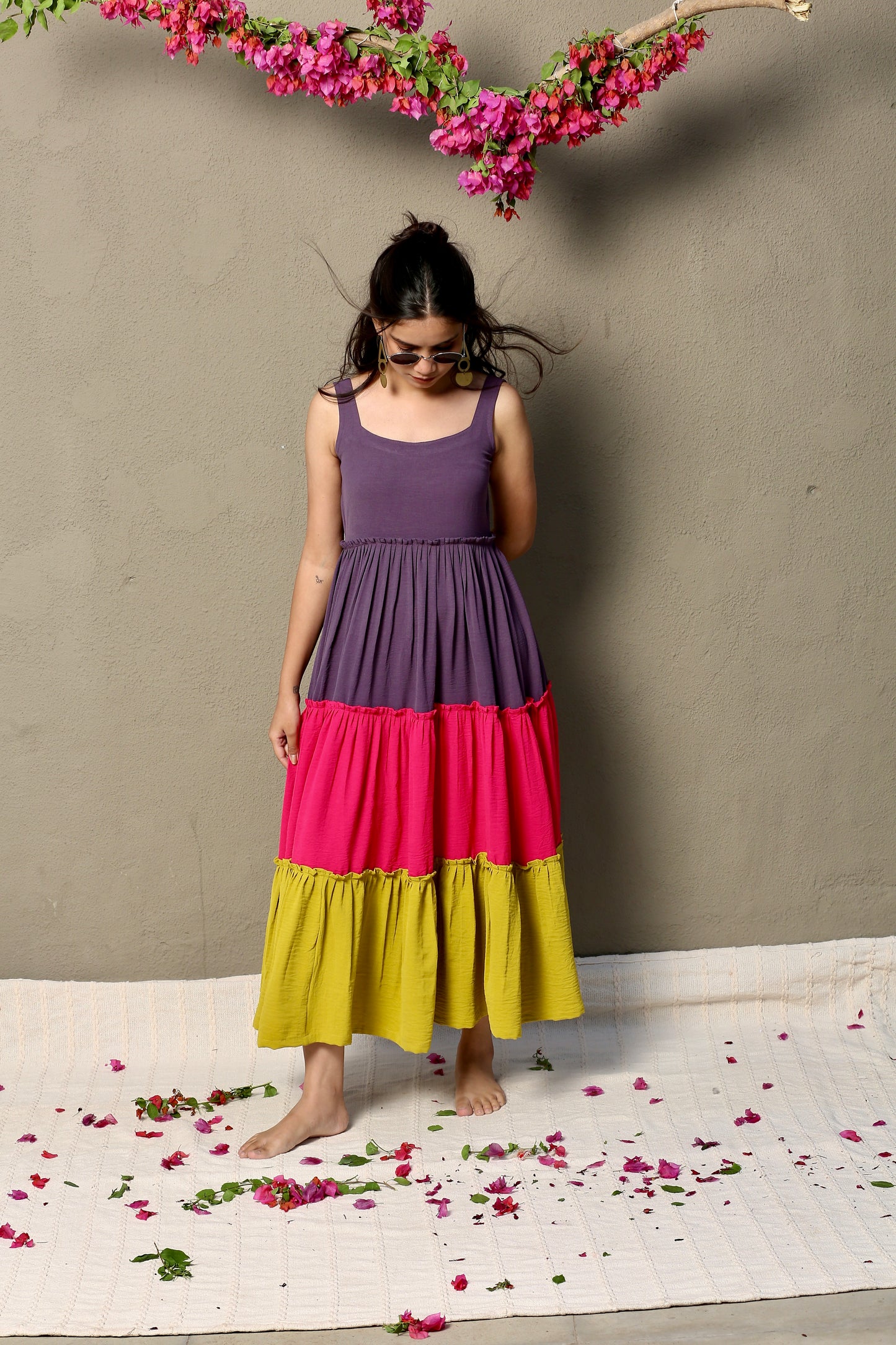 Triple charm long dress